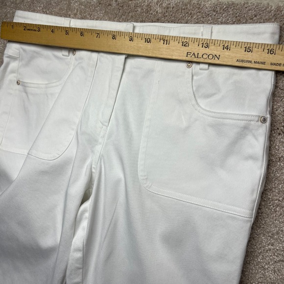 Y2K Cache Womens White Flare Leg Pants Size 8 Coastal Nautical Chic Cotton Retro - Picture 6 of 13